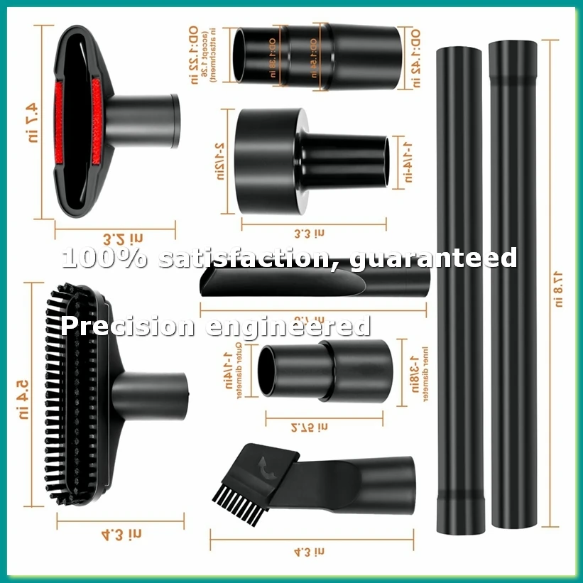 Universal Vacuum Attachment Kit, Universal Vacuum Attachments & Brushes 1.25 Inch Vacuum Hose Adapter Wet Dry-A09G
Universal Vacuum Attachment Kit, Universal Vacuum Attachments & Brushes 1.25 Inch Vacuum Hose Adapter Wet Dry-A09G