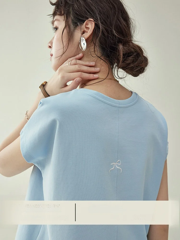 AMUU Original Knot Embroidered Loose Short Sleeve T-Shirt Women Summer Casual round Neck Top Korean Style Cotton 100%
AMUU Original Knot Embroidered Loose Short Sleeve T-Shirt Women Summer Casual round Neck Top Korean Style Cotton 100%
