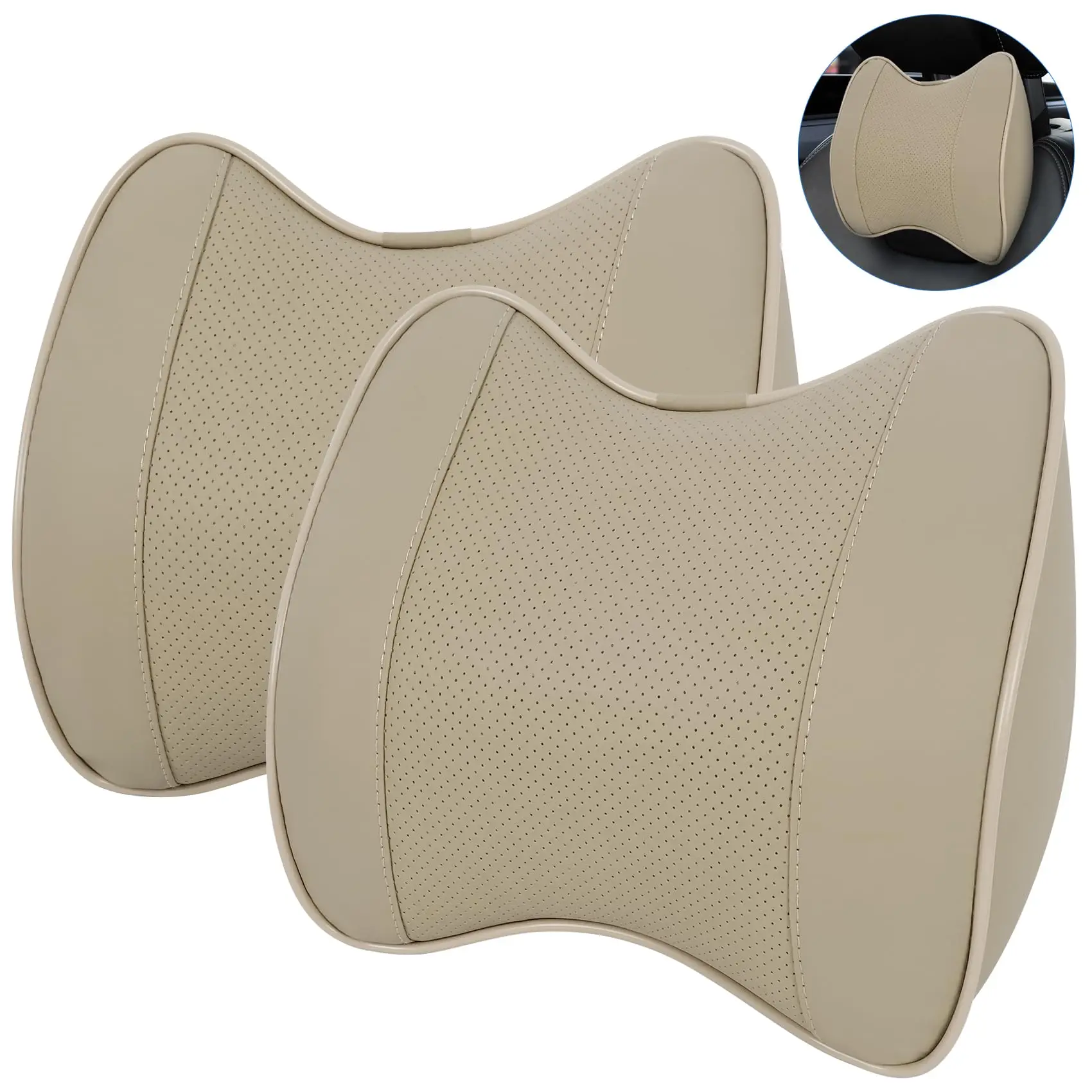 2 Pack Car Neck Pillow Soft PU Leather Headrest Pillow Memory Foam Breathable Removable Cover Ergonomic Support
2 Pack Car Neck Pillow Soft PU Leather Headrest Pillow Memory Foam Breathable Removable Cover Ergonomic Support