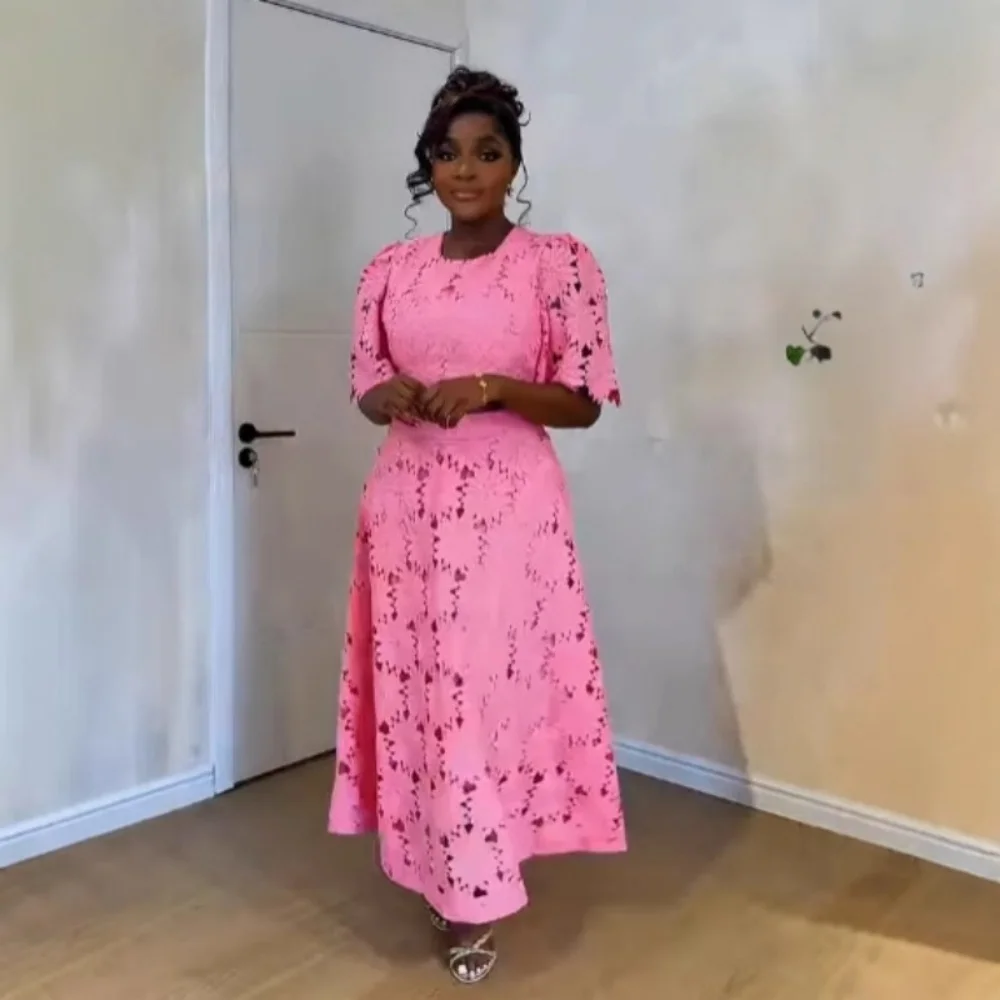 Summer 2025 round Neck Lace See-Through A-Line Evening Casual suit Fashionable Elegant Transparent Gown Women's two-piece set
Summer 2025 round Neck Lace See-Through A-Line Evening Casual suit Fashionable Elegant Transparent Gown Women's two-piece set