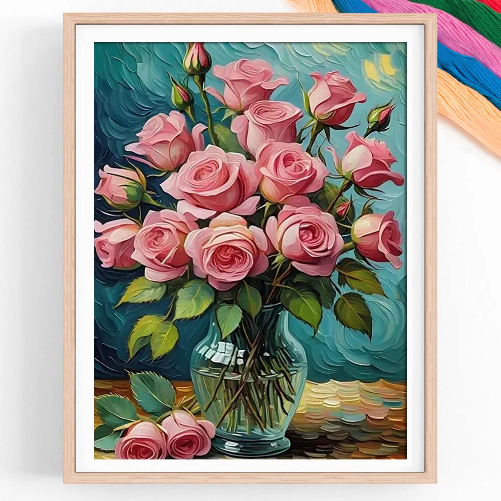 Rose DIY Embroidery 11CT Cross Stitch Kits Vase Needlework Craft Set Printed Home Decoration
Rose DIY Embroidery 11CT Cross Stitch Kits Vase Needlework Craft Set Printed Home Decoration