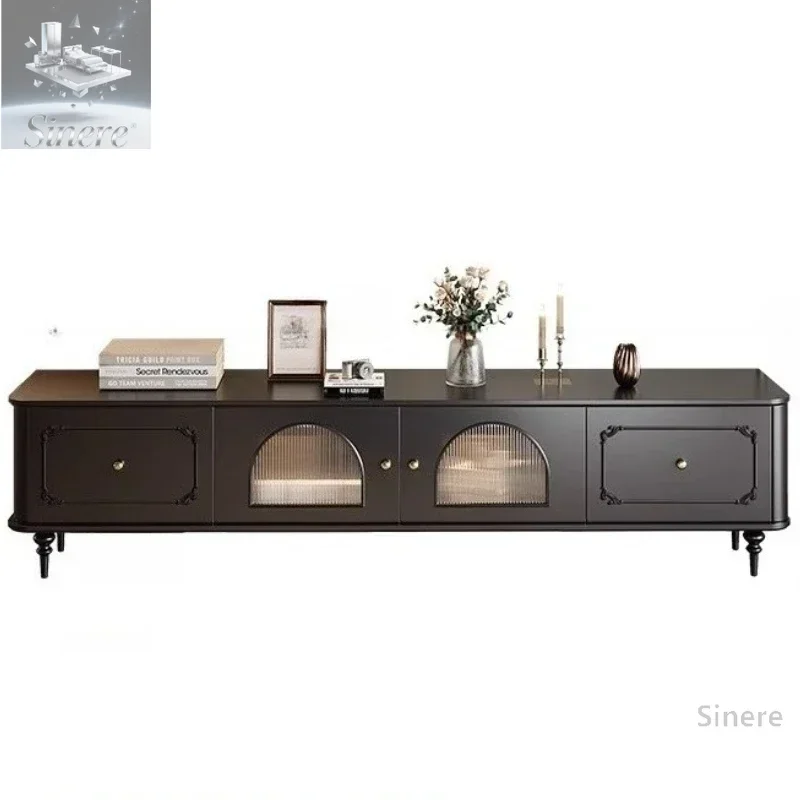 French retro solid wood TV cabinet simple modern small apartment living room coffee table combination black paint TV cabinet
French retro solid wood TV cabinet simple modern small apartment living room coffee table combination black paint TV cabinet