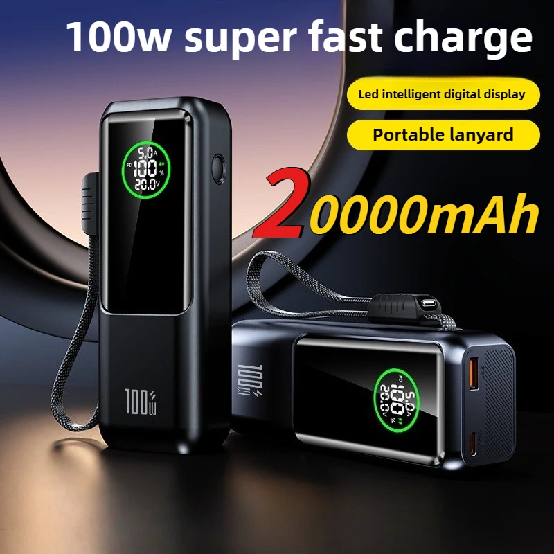 20000mAh Power Bank 100W Type C Cable Ultra Fast Portable Charger for Laptop High Speed BackUp Battery Mobile Charger for IPhone
20000mAh Power Bank 100W Type C Cable Ultra Fast Portable Charger for Laptop High Speed BackUp Battery Mobile Charger for IPhone