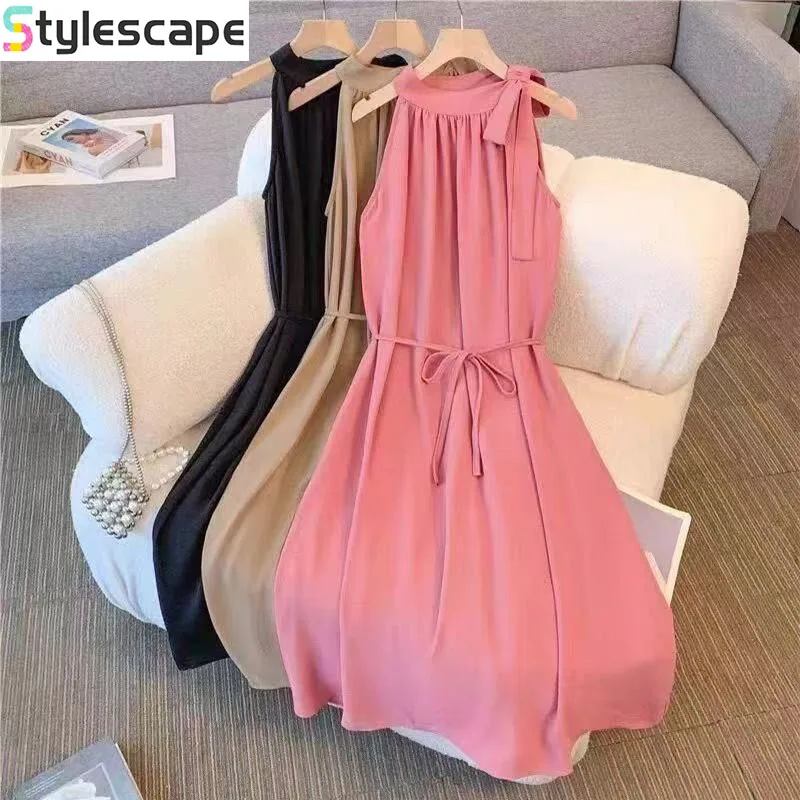 Hanging Neck Dress with Lazy Summer Temperament, New French 2025 Slimming Sleeveless Waistband Vacation Style Long Dress
Hanging Neck Dress with Lazy Summer Temperament, New French 2025 Slimming Sleeveless Waistband Vacation Style Long Dress