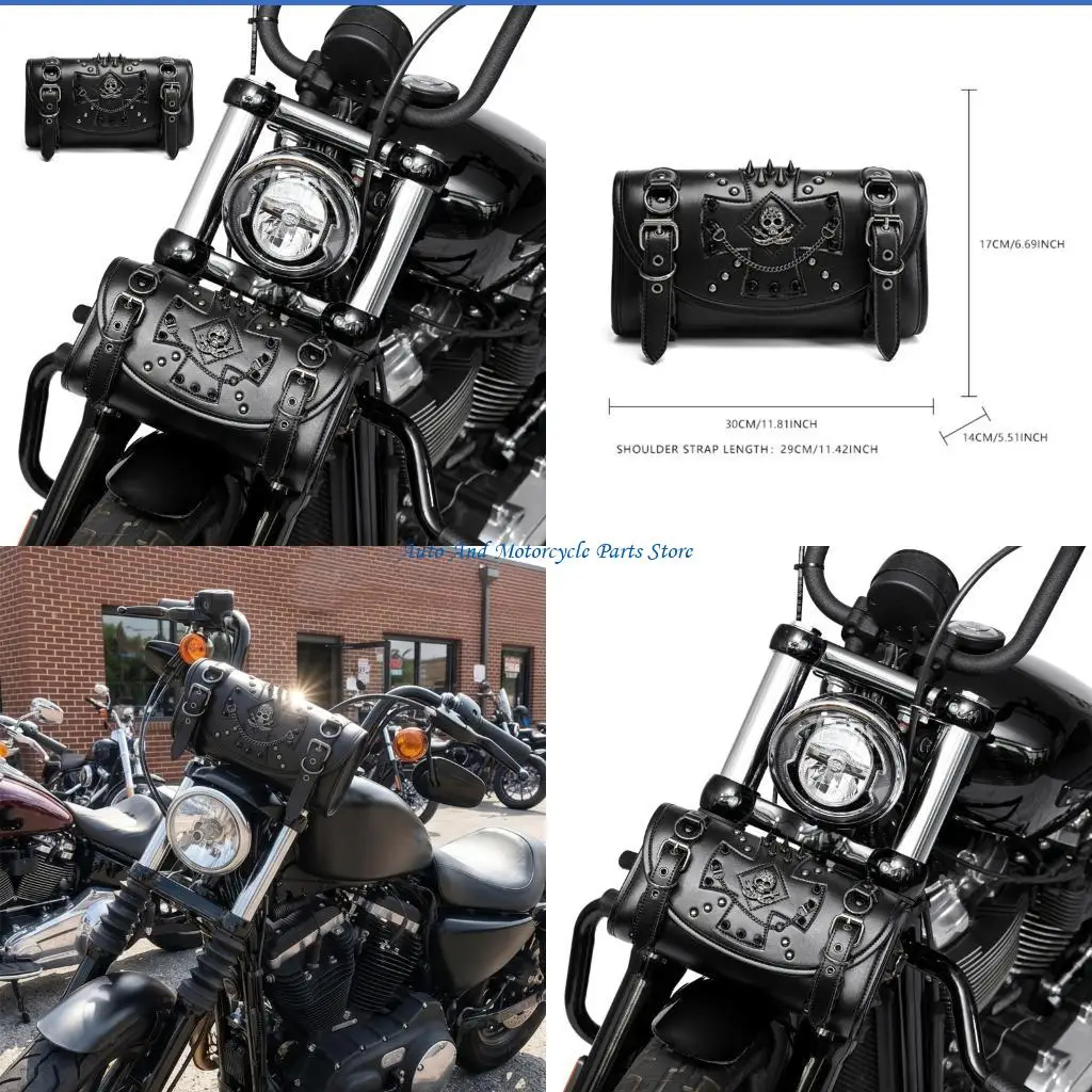 P9FD Studded Motorcycle Front Bag Anti Theft PU Leather with Reflective Safety Trim Simple Installation for Bike
P9FD Studded Motorcycle Front Bag Anti Theft PU Leather with Reflective Safety Trim Simple Installation for Bike
