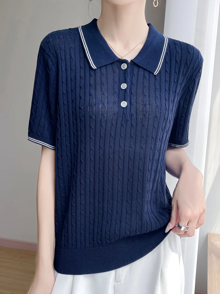 2025 New Summer Short Sleeve Lyocell lapel T-Shirt Cool T-Shirt Women's High Grade T-Shirt Fashion Comfortable Leisure T-Shirt
2025 New Summer Short Sleeve Lyocell lapel T-Shirt Cool T-Shirt Women's High Grade T-Shirt Fashion Comfortable Leisure T-Shirt