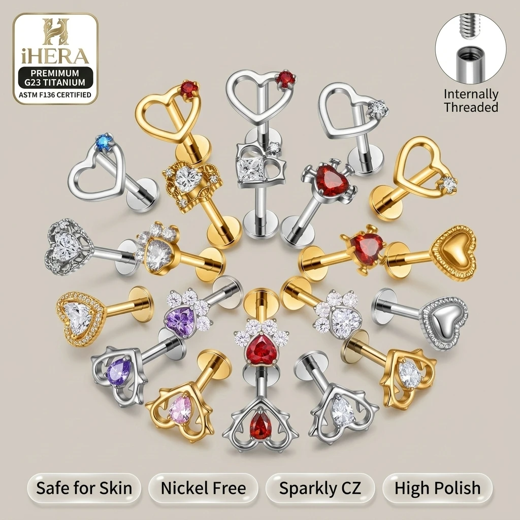 ASTM F136 Titanium Heart Shape Sparkly CZ Inlaid Labret Stud Nose Lip Ear Cartilage Piercing Jewelry Bulk Flat Back Earrings
ASTM F136 Titanium Heart Shape Sparkly CZ Inlaid Labret Stud Nose Lip Ear Cartilage Piercing Jewelry Bulk Flat Back Earrings