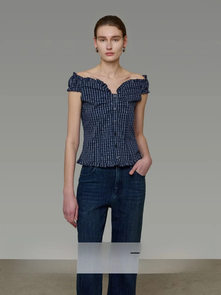 Женская приталенная рубашка в полоску с одним открытым плечом, элегантная, с коротким рукавом, хлопковая, с цветочным узором на рукавах
Женская приталенная рубашка в полоску с одним открытым плечом, элегантная, с коротким рукавом, хлопковая, с цветочным узором на рукавах