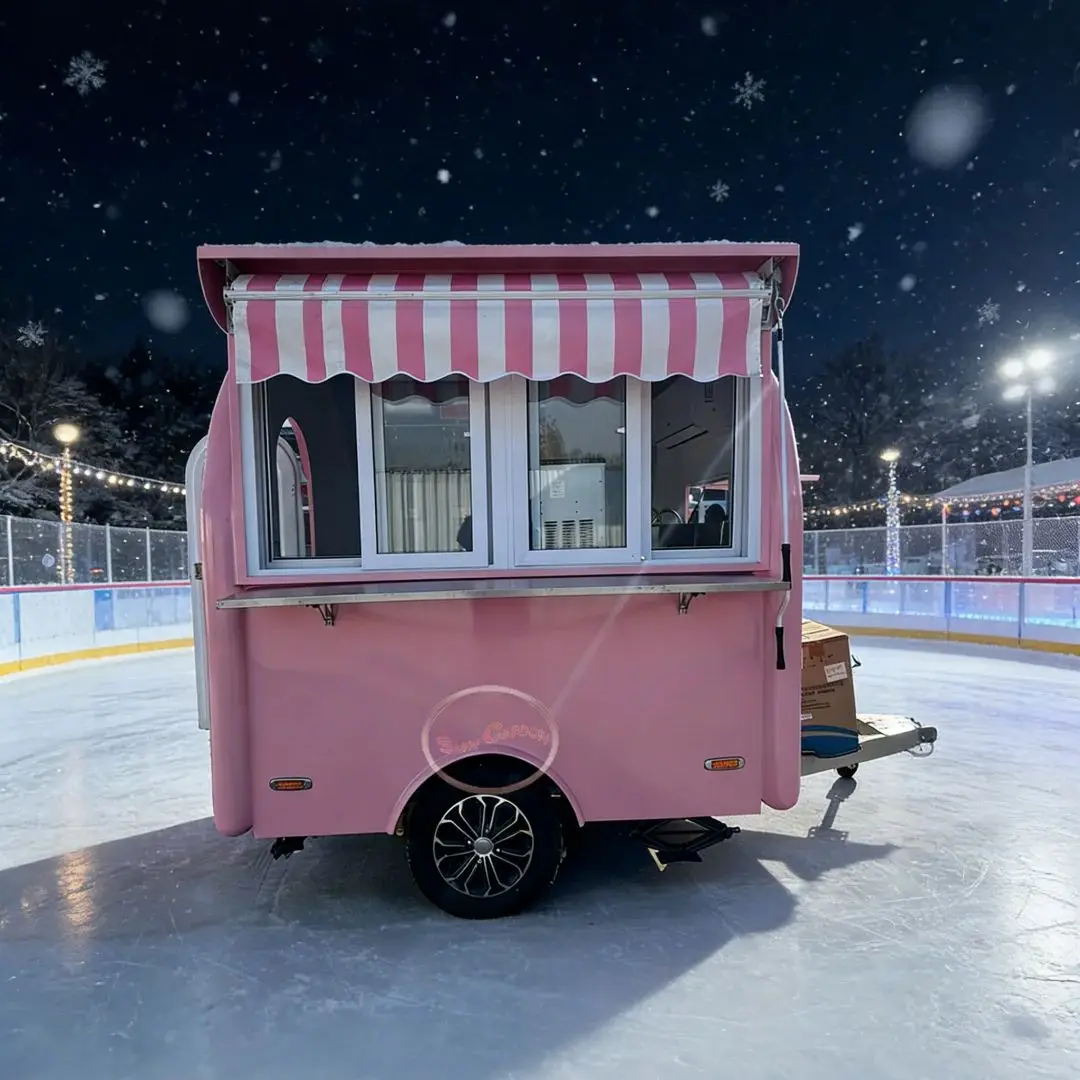 Pink Street Food Truck with Awning Stainless Steel Counter for Coffee Snack Beverage Mobile Food Business
Pink Street Food Truck with Awning Stainless Steel Counter for Coffee Snack Beverage Mobile Food Business