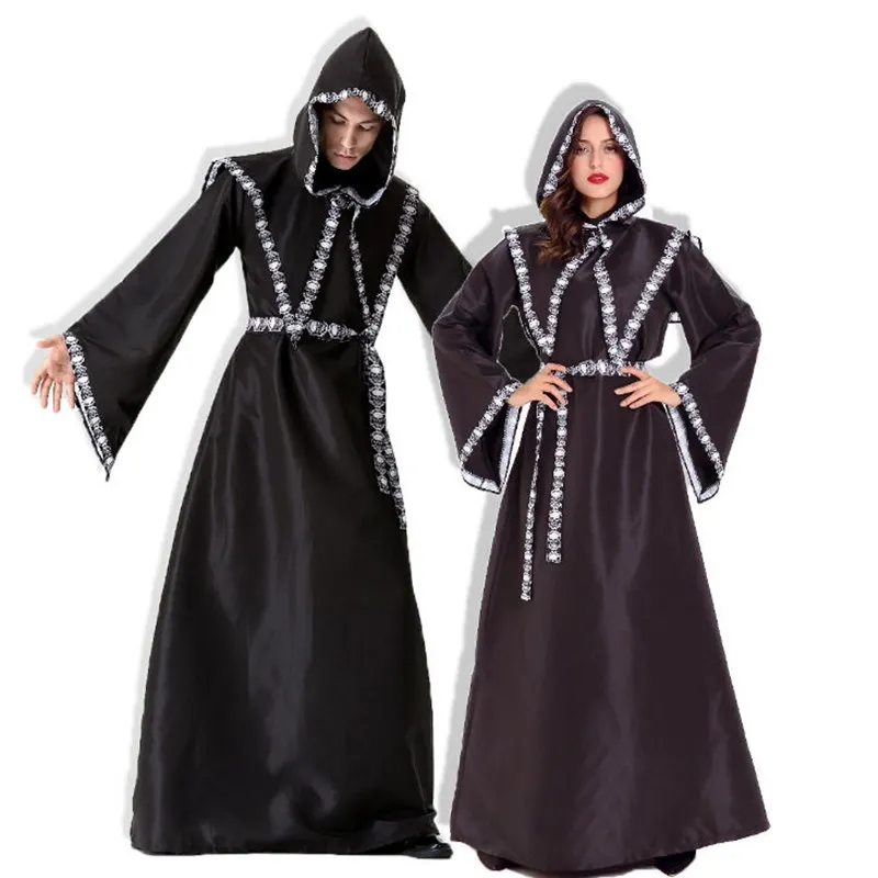 Halloween Black Robe Witch Costume Couple Cosplay Clothes Female Witch Long Robe Unisex Death God Suit Traditional Chinese St...
Halloween Black Robe Witch Costume Couple Cosplay Clothes Female Witch Long Robe Unisex Death God Suit Traditional Chinese St...