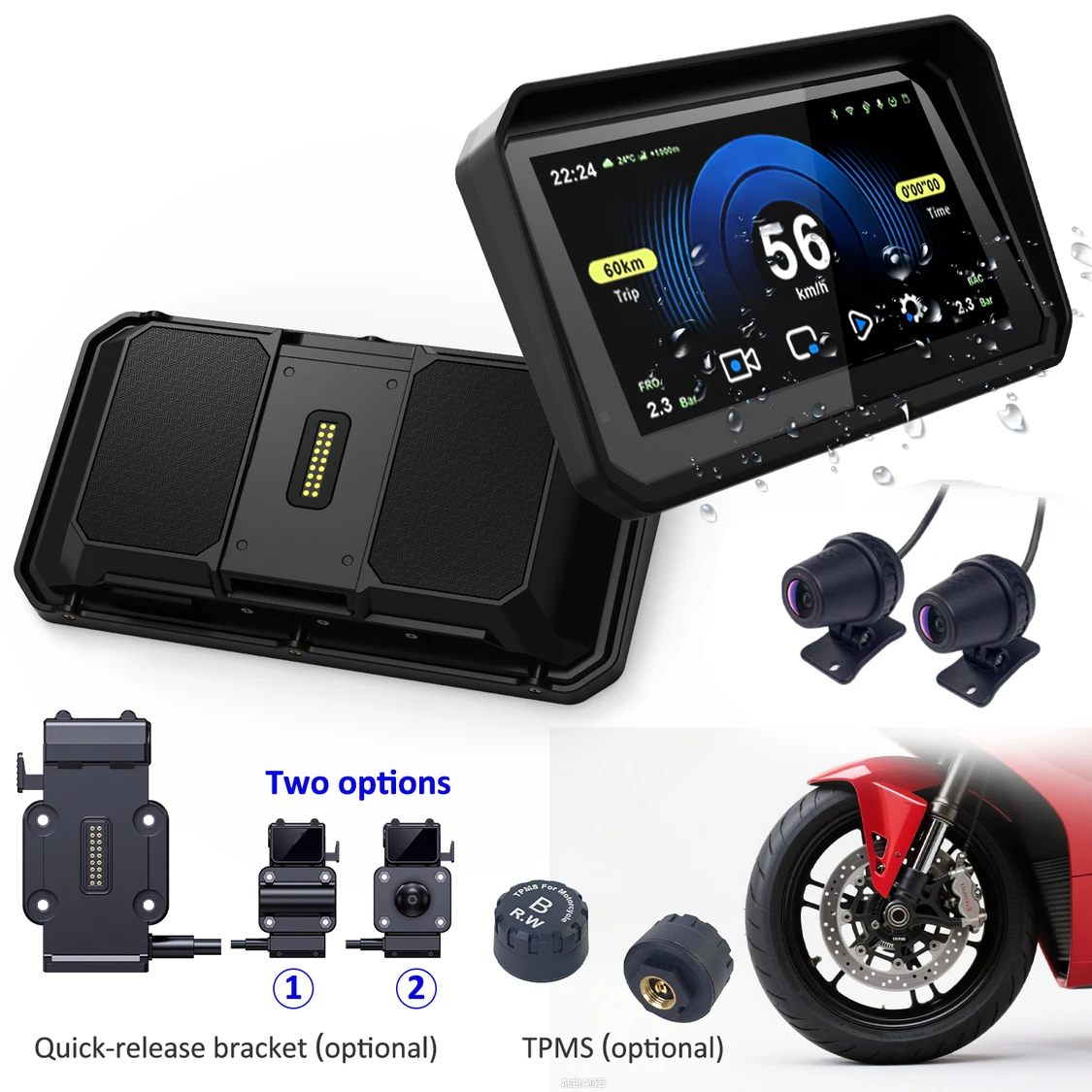 6.0" IPS Waterproof Motorcycle Screen, Wireless CarPlay & Android Auto, Dual Lens Dash Cam, GPS Speed Display, Universal Fit
6.0" IPS Waterproof Motorcycle Screen, Wireless CarPlay & Android Auto, Dual Lens Dash Cam, GPS Speed Display, Universal Fit