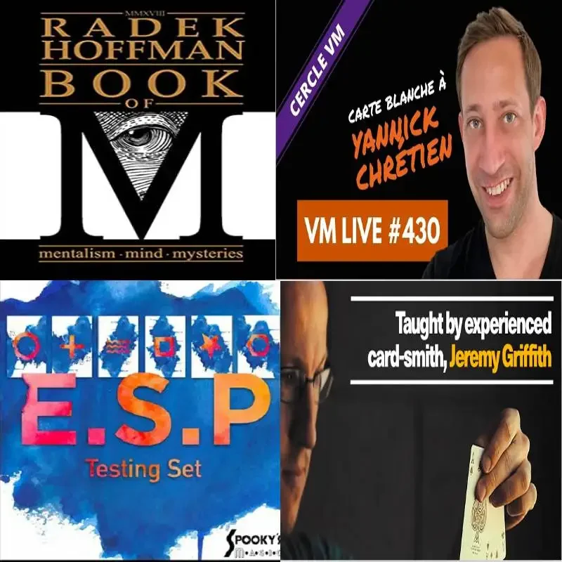 Книга м от Radek Hoffman,Carte Blanche a от Yannick Chretien, комбостриппер от Реми грифффит, тестирование ESP набор от Spooky Magic
Книга м от Radek Hoffman,Carte Blanche a от Yannick Chretien, комбостриппер от Реми грифффит, тестирование ESP набор от Spooky Magic