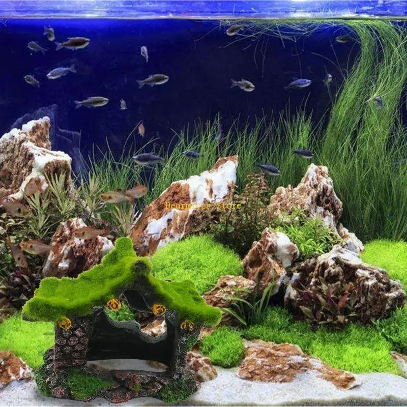 P0UE FishTank Decoration Resin Moss Aquarium Ornament Aquatic Pets Shelter House Betta Fish Hiding Spot
P0UE FishTank Decoration Resin Moss Aquarium Ornament Aquatic Pets Shelter House Betta Fish Hiding Spot