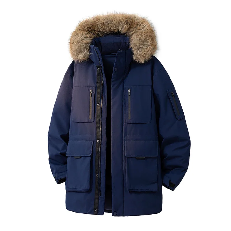 Outdoor Mid to Long Length Workwear with Fur Collar Parkas High End Quality Casual Thick Men's Clothing Autumn Winter Thick Warm
Outdoor Mid to Long Length Workwear with Fur Collar Parkas High End Quality Casual Thick Men's Clothing Autumn Winter Thick Warm