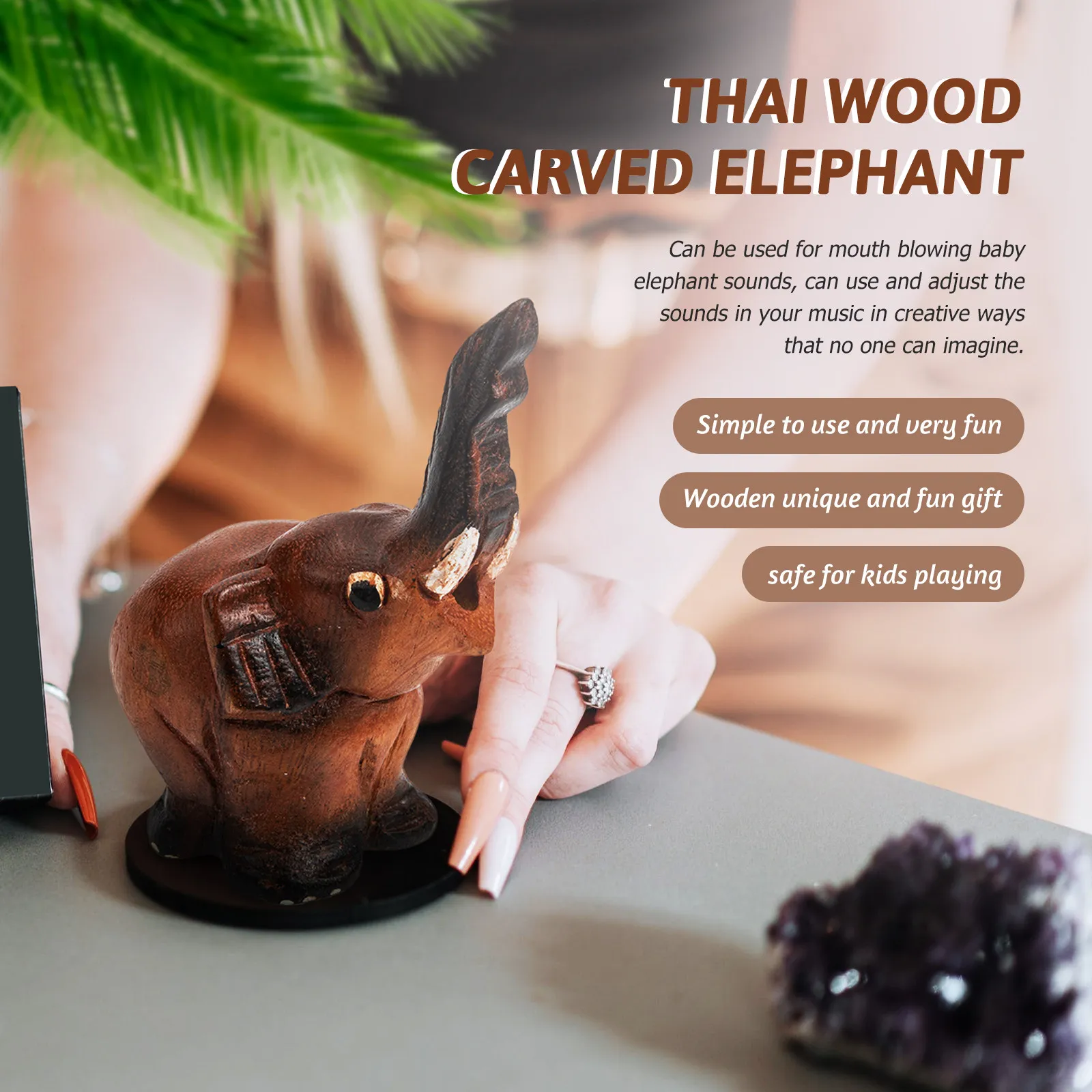 Wooden Elephant- Musical Instrument Colorful Creative Carving for Kids Interactive Development Gift Enhance
Wooden Elephant- Musical Instrument Colorful Creative Carving for Kids Interactive Development Gift Enhance