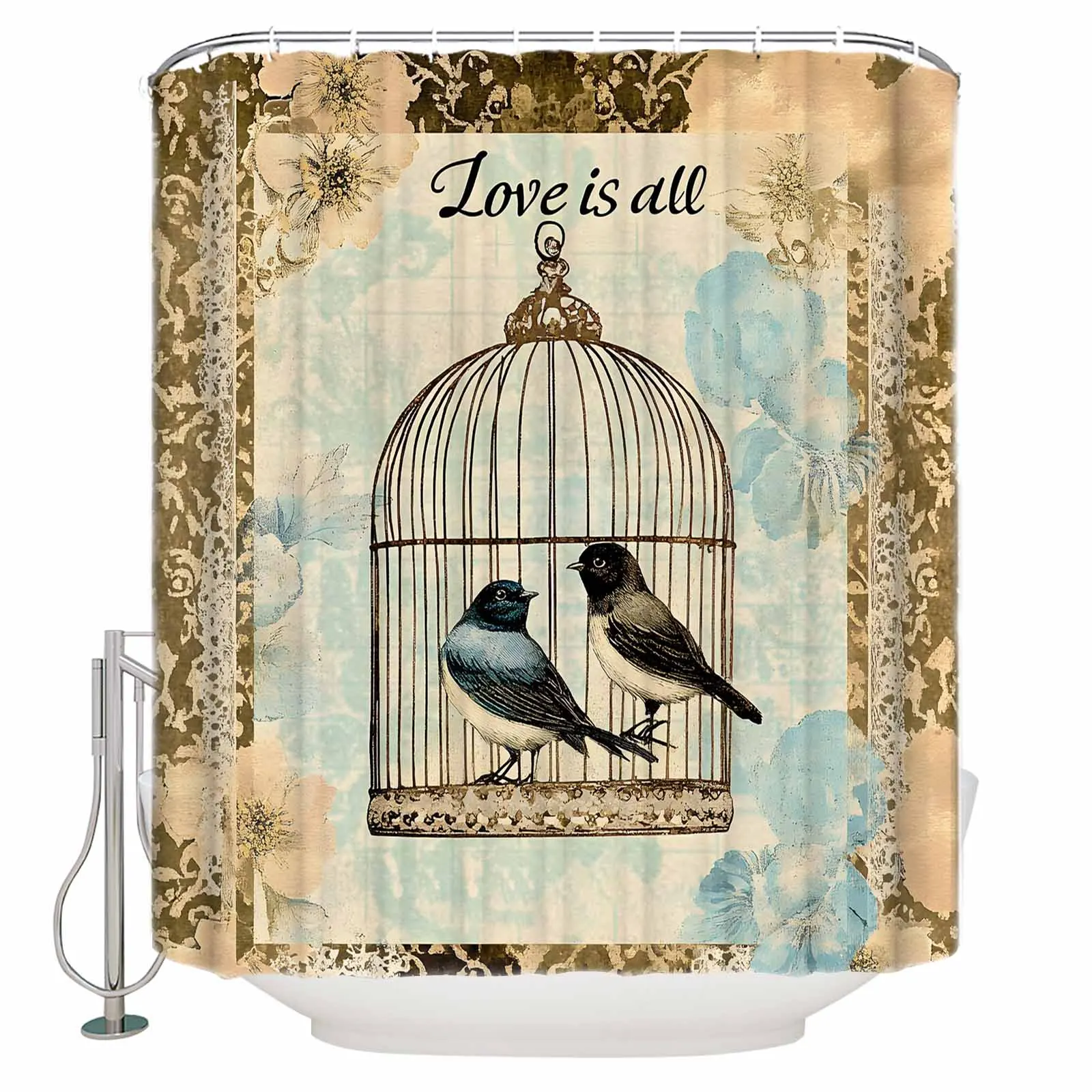 Vintage Bird Cage Shower Curtains Waterproof Bath Curtains Home Decor Modern Luxury Bathroom Curtain
Vintage Bird Cage Shower Curtains Waterproof Bath Curtains Home Decor Modern Luxury Bathroom Curtain
