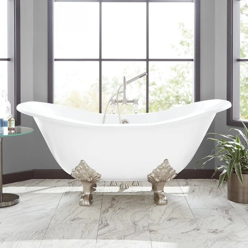 Freestanding cast iron enamel bathtub European double princess household bathtub
Freestanding cast iron enamel bathtub European double princess household bathtub