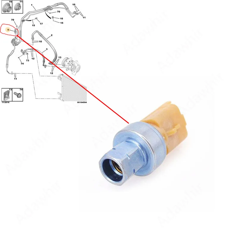 9673006380 82CP32-06 A/C Pressure Switch Air Conditioning Pressure Sensor For Peugeot 307 308 508 Citroen C2 C3 C4 C5 C6
9673006380 82CP32-06 A/C Pressure Switch Air Conditioning Pressure Sensor For Peugeot 307 308 508 Citroen C2 C3 C4 C5 C6