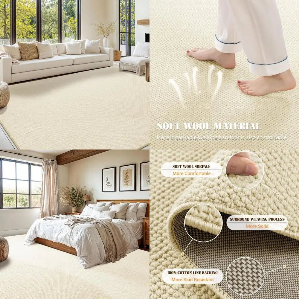 Shilucheng 8x10 Area Rug - 80% Wool & 20% Cotton Blend, Non-Slip, Suitable for Living Room, Bedroom, Dining Room, Soft and Durab
Shilucheng 8x10 Area Rug - 80% Wool & 20% Cotton Blend, Non-Slip, Suitable for Living Room, Bedroom, Dining Room, Soft and Durab