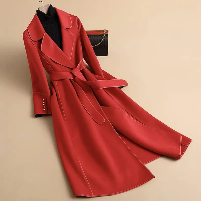 2023 Autumn And Winter New High End Waist Wrap Fashion Age Reducing Versatile Mid Length Double Sided Cashmere Coat Women's
2023 Autumn And Winter New High End Waist Wrap Fashion Age Reducing Versatile Mid Length Double Sided Cashmere Coat Women's