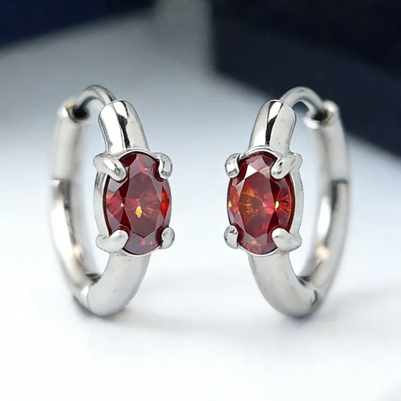 1 Pair 0.5Carat Stylish and Sparkling Oval Red Synthetic Moissanite Circular Ear Stud Earrings, An Ideal Memento for Banquets,
1 Pair 0.5Carat Stylish and Sparkling Oval Red Synthetic Moissanite Circular Ear Stud Earrings, An Ideal Memento for Banquets,
