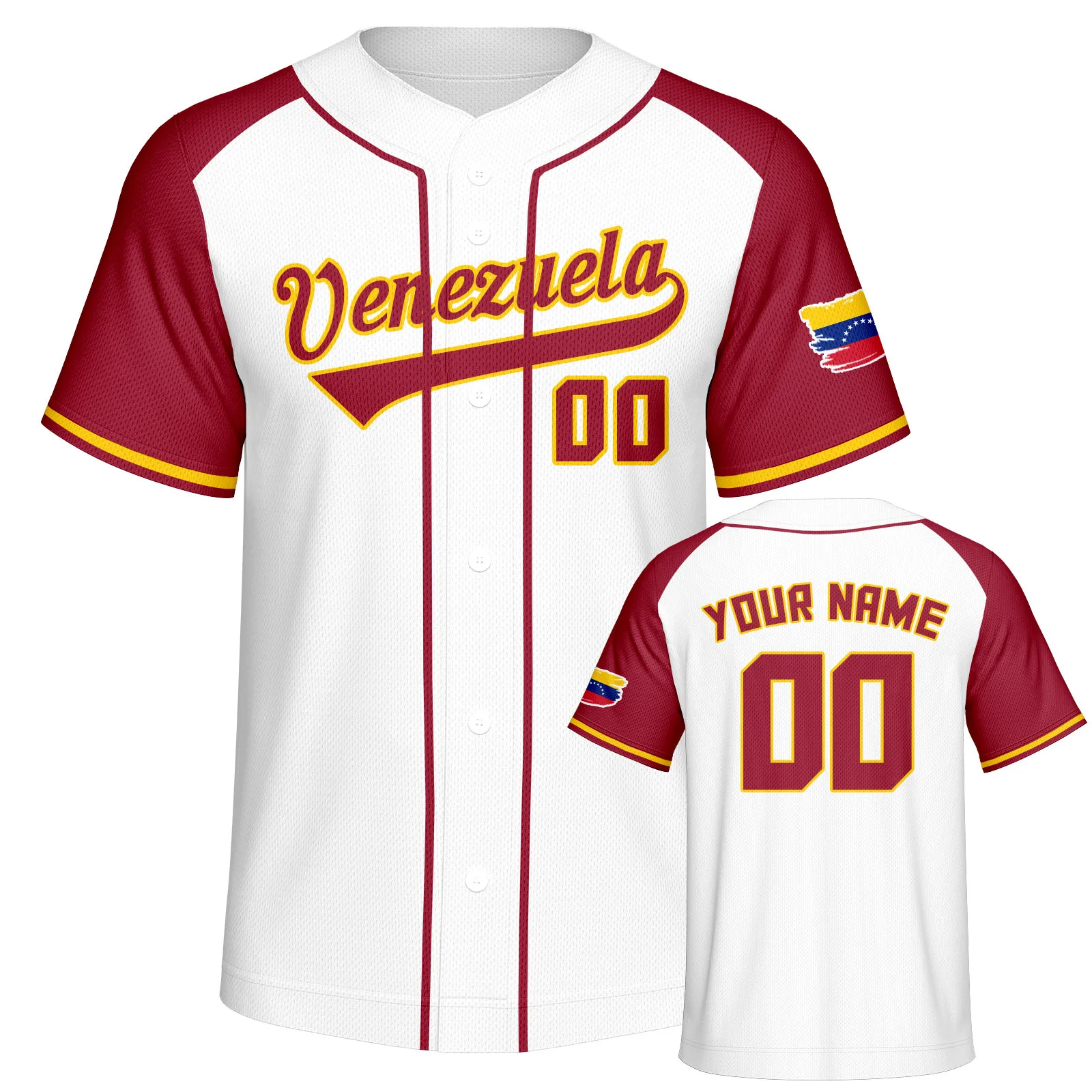 Custom Venezuela Baseball Jersey Personalized Name Number Venezuela Flag Button Down Baseball Shirt Team Uniform for Men
Custom Venezuela Baseball Jersey Personalized Name Number Venezuela Flag Button Down Baseball Shirt Team Uniform for Men
