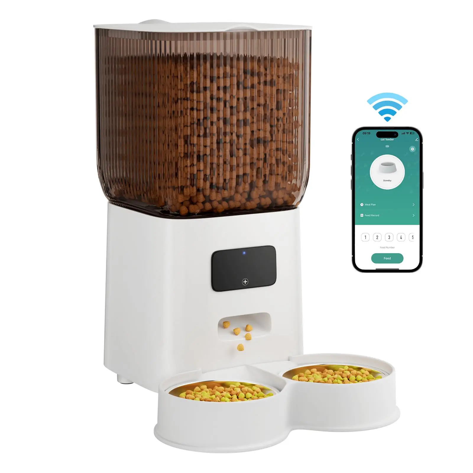 Automatic Cat Feeder, 5L Timed Dual Dog Food Dispenser with Dual Power Supply Programmable Meals Control with Auto Pet Feeder
Automatic Cat Feeder, 5L Timed Dual Dog Food Dispenser with Dual Power Supply Programmable Meals Control with Auto Pet Feeder