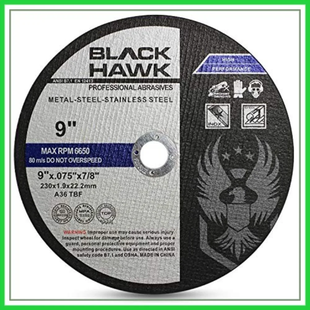 9 Inch Metal Cut Off Wheels, 25 Pack, 0.075" Thick, 7/8" Arbor for Angle Grinders
9 Inch Metal Cut Off Wheels, 25 Pack, 0.075" Thick, 7/8" Arbor for Angle Grinders