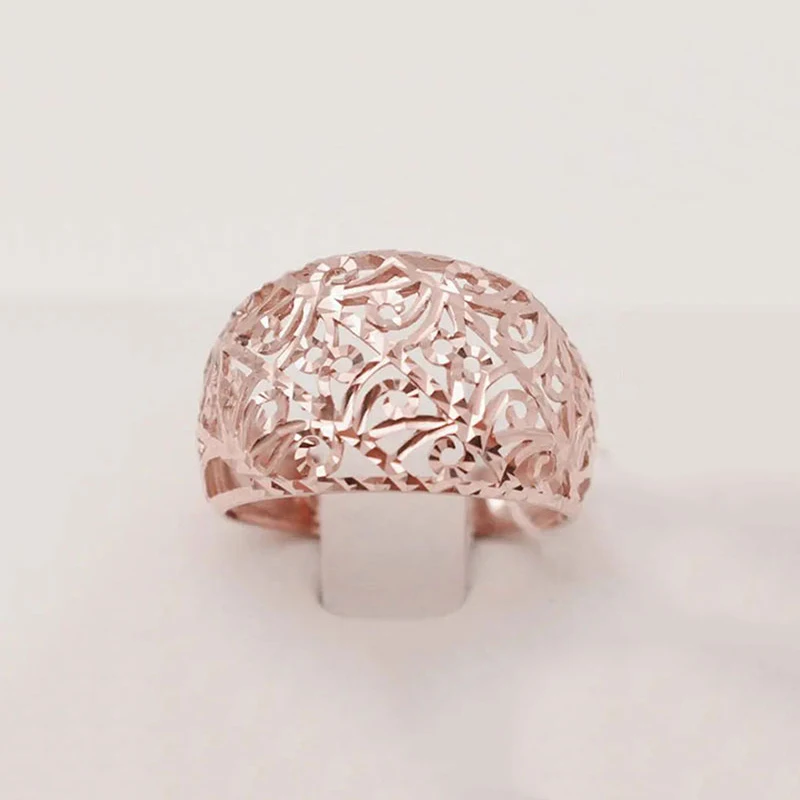 585 purple gold 14K rose gold wide version geometric flower rings for women opening hollow design engagement fine jewelry
585 purple gold 14K rose gold wide version geometric flower rings for women opening hollow design engagement fine jewelry