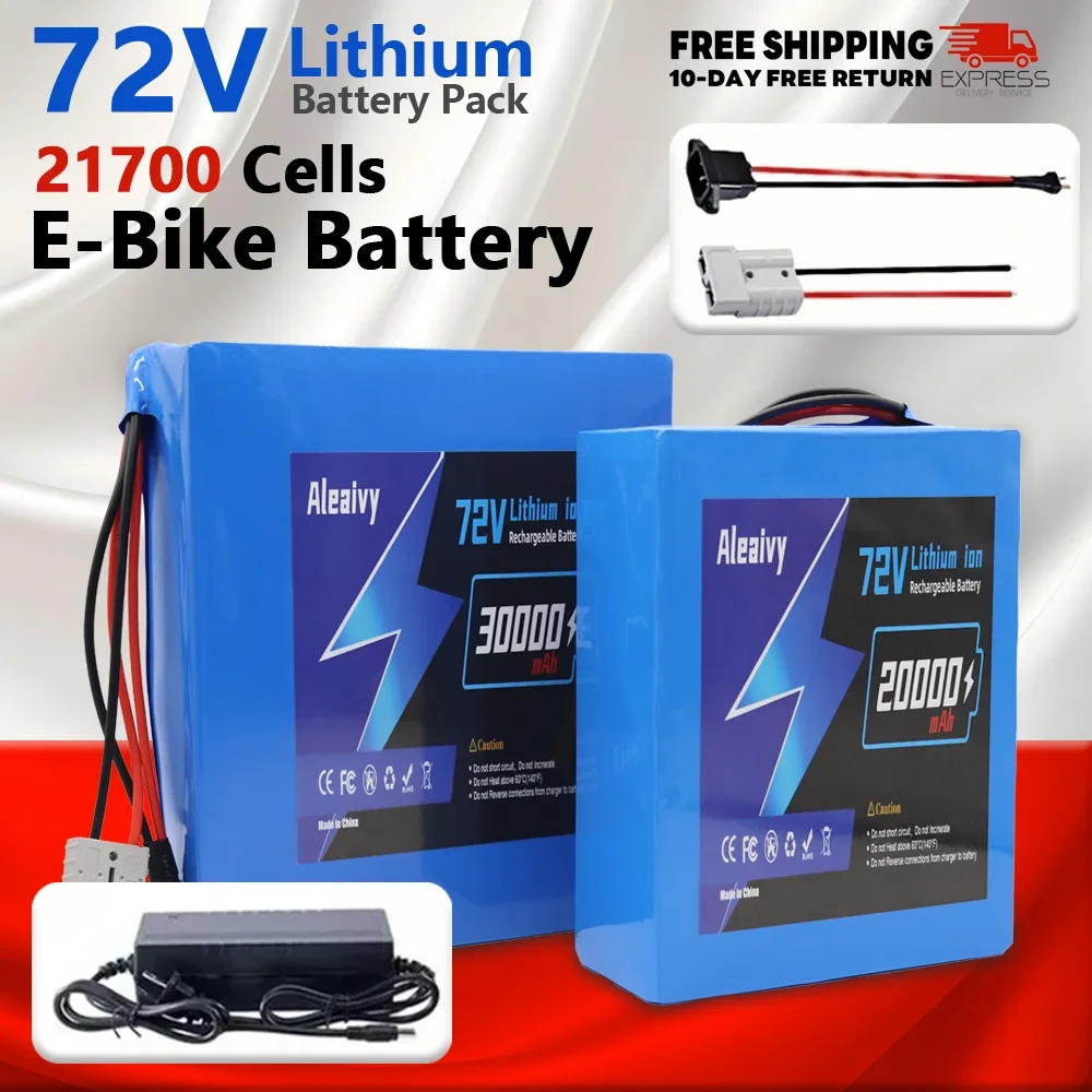 21700 Cells 72V 30Ah Electric scooter/Bike Li-ion Battery Pack 500-2500W Motor for Bicycle Scooter Motorcycle with Charger
21700 Cells 72V 30Ah Electric scooter/Bike Li-ion Battery Pack 500-2500W Motor for Bicycle Scooter Motorcycle with Charger