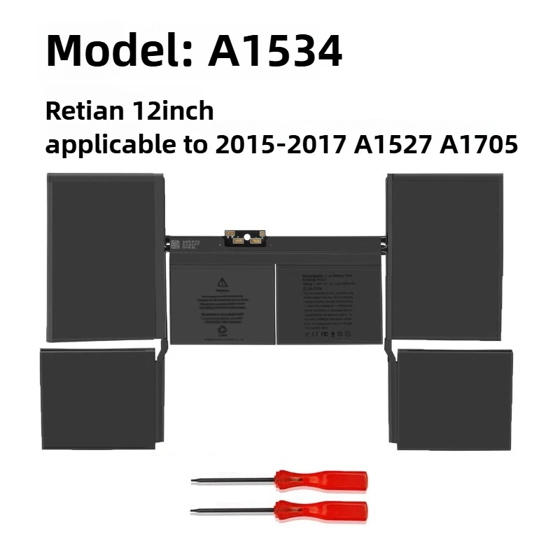 A1527 A1534 Laptop battery for Apple 12-inch MF855 MJY32 MK4M2 high-quality lithium-ion battery 7.6V 40.28Wh
A1527 A1534 Laptop battery for Apple 12-inch MF855 MJY32 MK4M2 high-quality lithium-ion battery 7.6V 40.28Wh