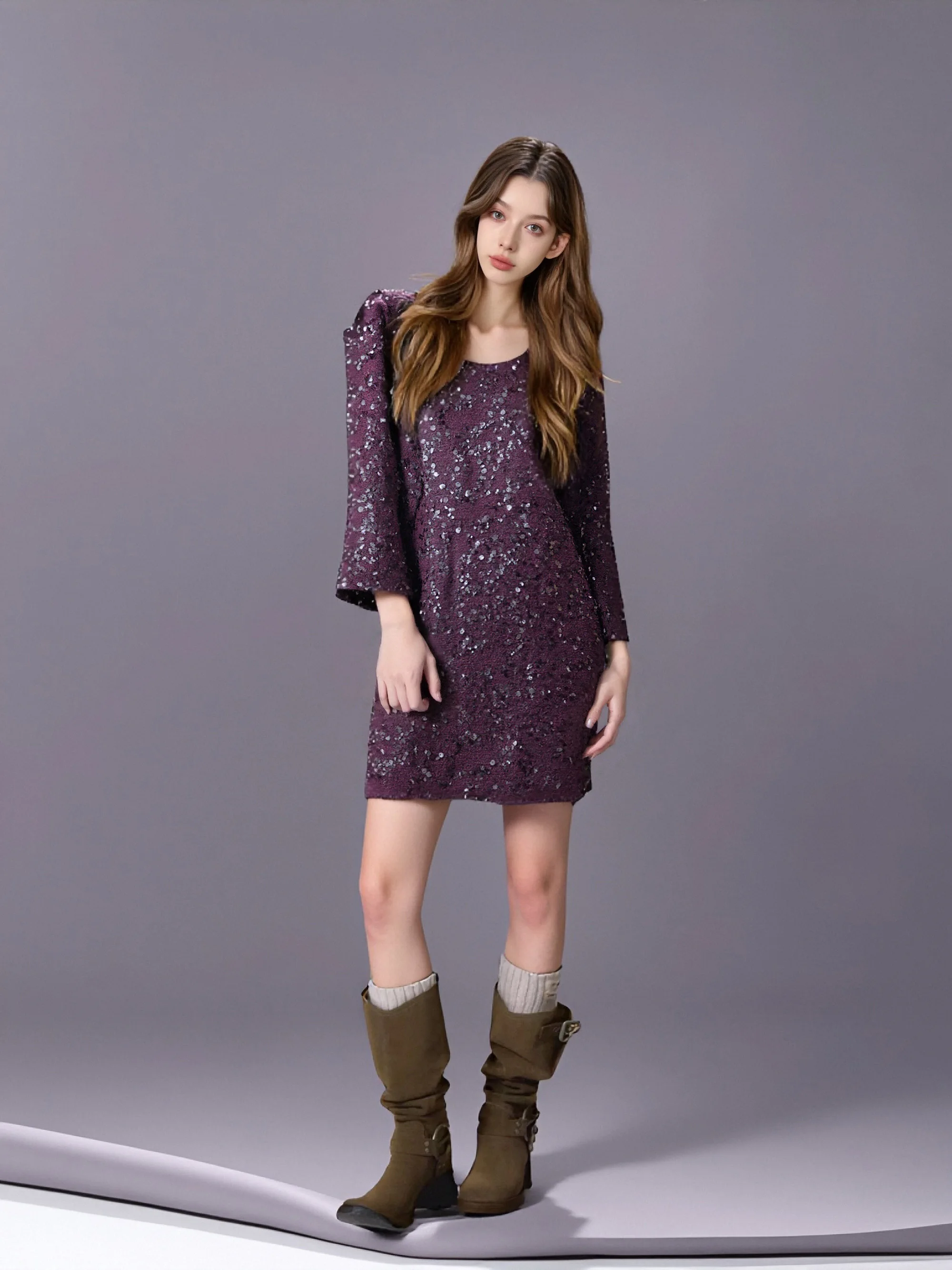 LASS LIZ Original Design Ele Purple Woolen Coat Thiened Commute Skirt Women's Faion Autumn Winter New Sle A-Line Dr
LASS LIZ Original Design Ele Purple Woolen Coat Thiened Commute Skirt Women's Faion Autumn Winter New Sle A-Line Dr