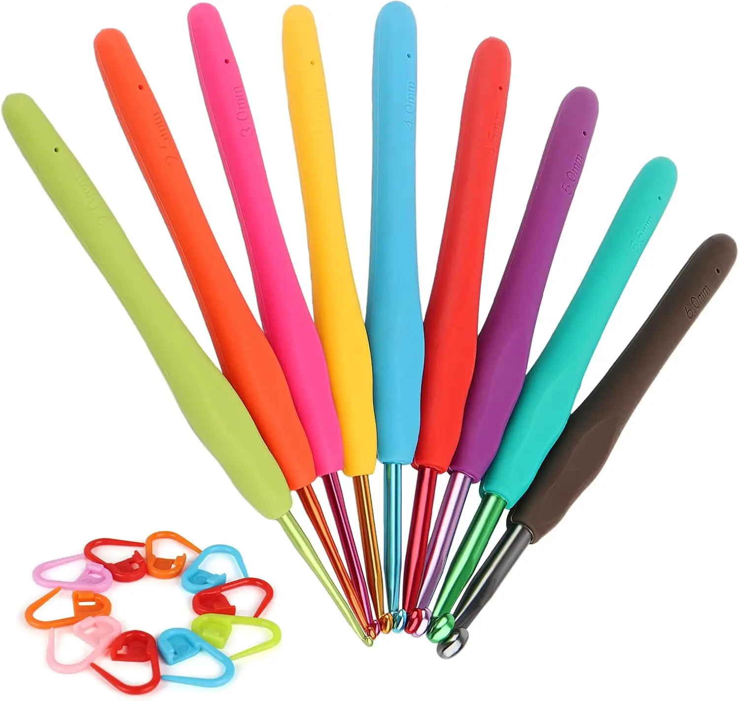 Ergonomic Crochet Hooks Set for Beginners, 19PCS Soft Grip Metal Knitting Yarn Hooks with Stitch Markers for Arthritic Hands
Ergonomic Crochet Hooks Set for Beginners, 19PCS Soft Grip Metal Knitting Yarn Hooks with Stitch Markers for Arthritic Hands