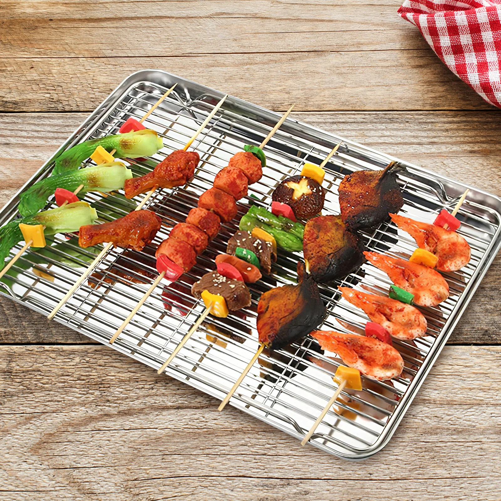 2Pcs Stainless Steel Baking Rack with Thick Mesh for Heavy Loads Suitable for Oven and Grill Cooking Cooling Rack
2Pcs Stainless Steel Baking Rack with Thick Mesh for Heavy Loads Suitable for Oven and Grill Cooking Cooling Rack