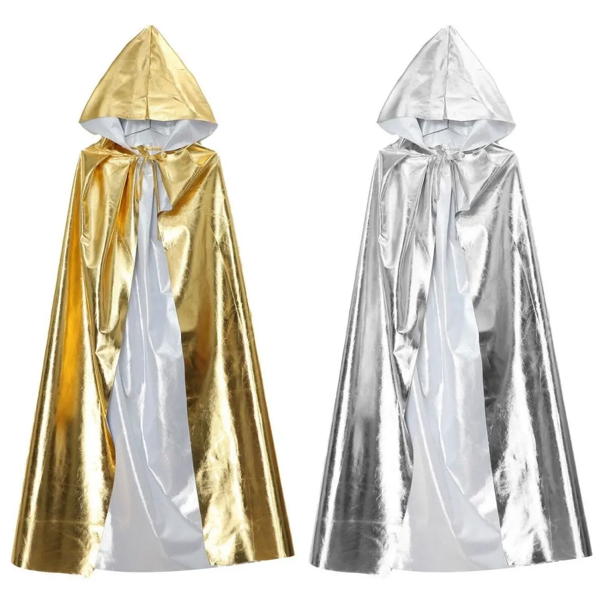 Adults Kids Hooded Cape Silver Gold Cloak Halloween Cosplay Party Stage Costume
Adults Kids Hooded Cape Silver Gold Cloak Halloween Cosplay Party Stage Costume