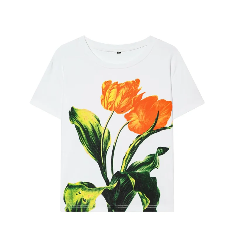 Summer Women's Short Sleeved Flower Printed T-shirt Top 2026 New Fashionable Round Neck Pullover T-shirt Tops
Summer Women's Short Sleeved Flower Printed T-shirt Top 2026 New Fashionable Round Neck Pullover T-shirt Tops