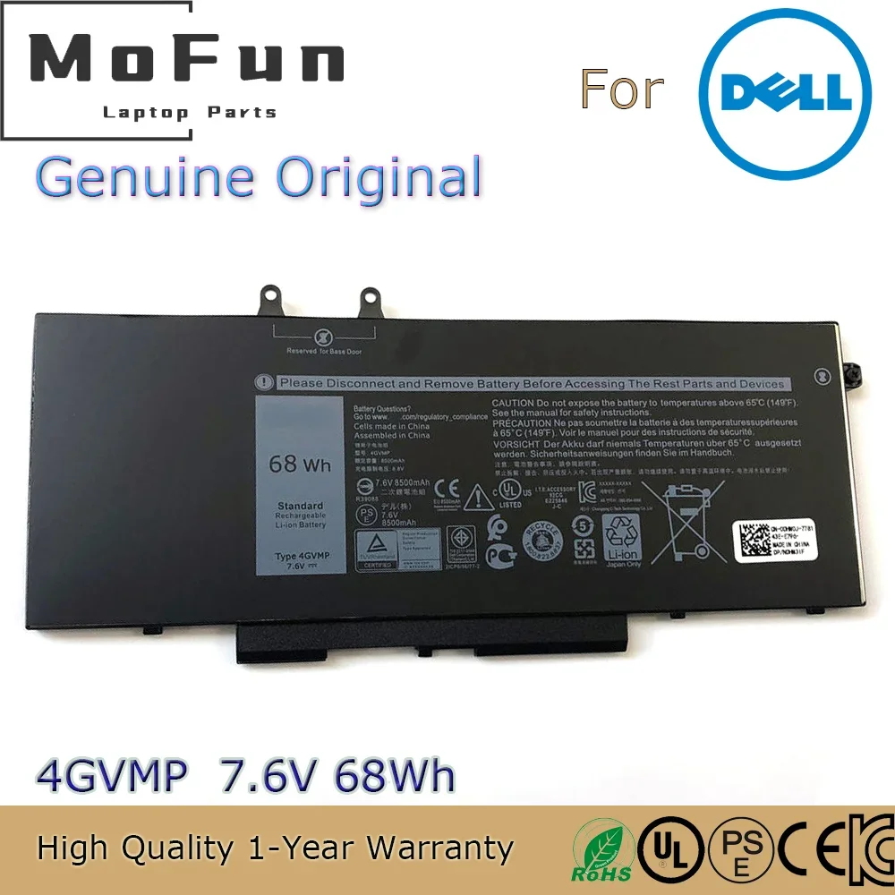 Brand New Original 4GVMP 7.6V 68Wh Laptop Battery for Dell Latitude 5400 5500 Precision 3540 Notebook 9JRYT C5GV2 etc.
Brand New Original 4GVMP 7.6V 68Wh Laptop Battery for Dell Latitude 5400 5500 Precision 3540 Notebook 9JRYT C5GV2 etc.