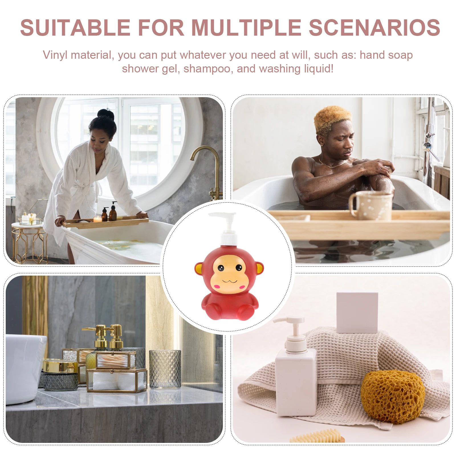 Cartoon Monkey Lotion Pump 300ml Shampoo H Soap Dispenser Plastic Bathroom Travel Lightweight Easy Use Household
Cartoon Monkey Lotion Pump 300ml Shampoo H Soap Dispenser Plastic Bathroom Travel Lightweight Easy Use Household