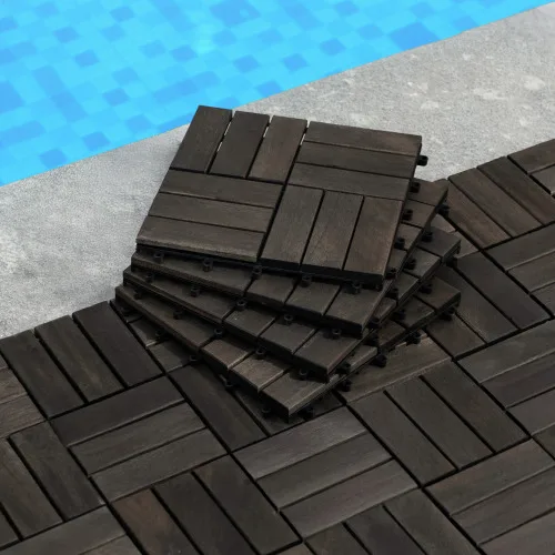 Acacia Wood Interlocking Deck Tiles Checker Pattern 10PCS 12" x 12" Square Dark Brown Acacia Hardwood Outdoor Flooring for Patio
Acacia Wood Interlocking Deck Tiles Checker Pattern 10PCS 12" x 12" Square Dark Brown Acacia Hardwood Outdoor Flooring for Patio