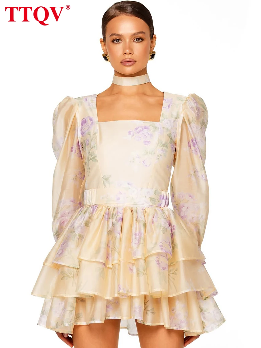 TTQV Fashion Loose Print Women's Dress 2026 Autumn Square Collar Long Sleeve Mini Dresses Elegant Classic Pleated Female Dress
TTQV Fashion Loose Print Women's Dress 2026 Autumn Square Collar Long Sleeve Mini Dresses Elegant Classic Pleated Female Dress