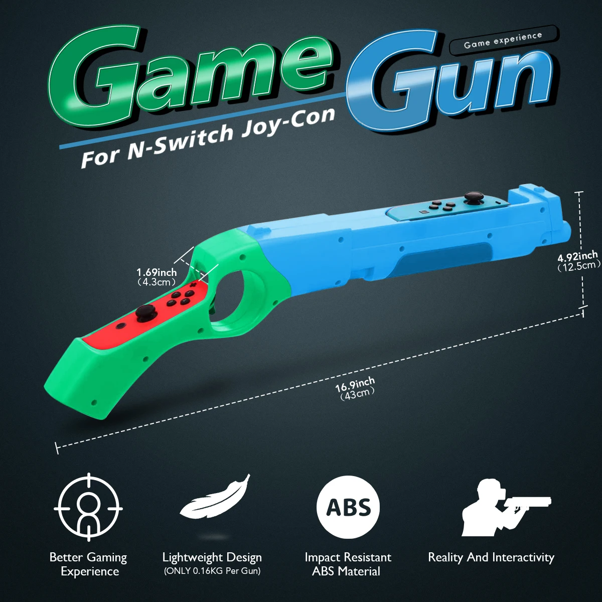Game Gun Control Grip, Motion-Sensing Shooting Controller, Peripheral Controller, For Nintendo Switch, Parent-Child Interaction