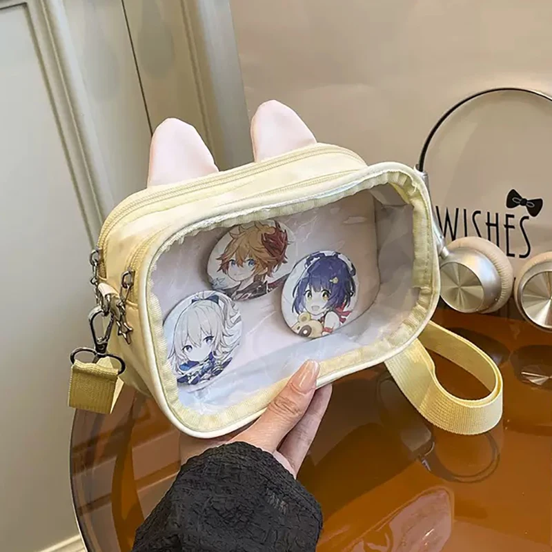HAEX Kawaii Mini Women Ita Bags 2025 Transparent Doll Show Crossbody Shoulder Bag Fashion Cat Ear DIY Anime Badge Bolso Mujer
HAEX Kawaii Mini Women Ita Bags 2025 Transparent Doll Show Crossbody Shoulder Bag Fashion Cat Ear DIY Anime Badge Bolso Mujer
