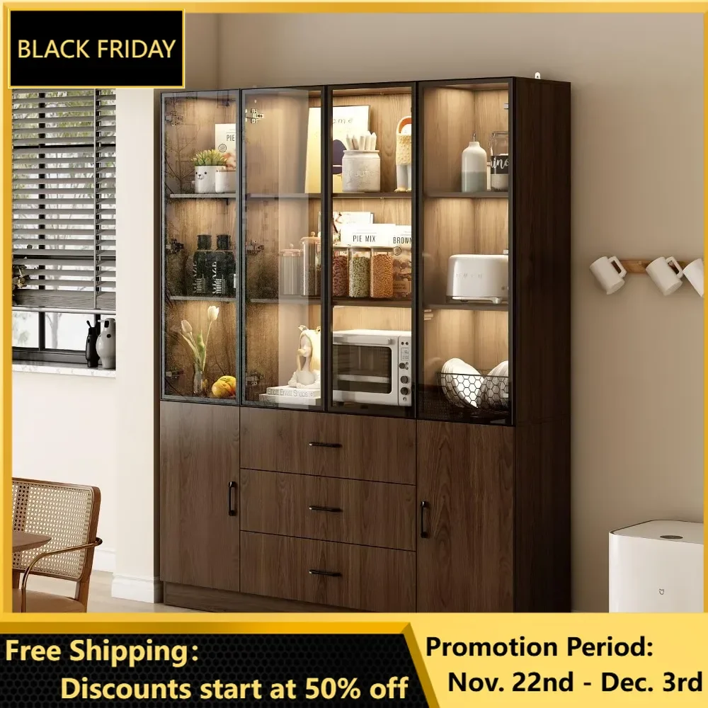 Bar Cabinet with Glass Doors and Lights, Trophy Case Cabinets with 3 Drawers, Bar Cabinet
Bar Cabinet with Glass Doors and Lights, Trophy Case Cabinets with 3 Drawers, Bar Cabinet
