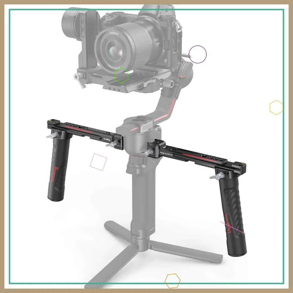 Dual Handle Handgrip for DJI RS 5/RS 4/RS 4 Pro/RS 3/RS 3 Pro/RS 2/RSC 2 Gimbal, NATO Rails, Cold Shoe, Threaded Holes
Dual Handle Handgrip for DJI RS 5/RS 4/RS 4 Pro/RS 3/RS 3 Pro/RS 2/RSC 2 Gimbal, NATO Rails, Cold Shoe, Threaded Holes