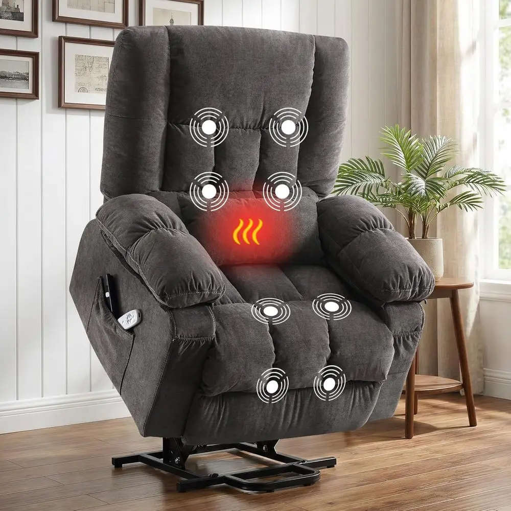 Power Lit Recliner Chair with Massage and Heat or Elderly,Electric Lit Chair with USB Charging Runction and Side kets, Suitable
Power Lit Recliner Chair with Massage and Heat or Elderly,Electric Lit Chair with USB Charging Runction and Side kets, Suitable