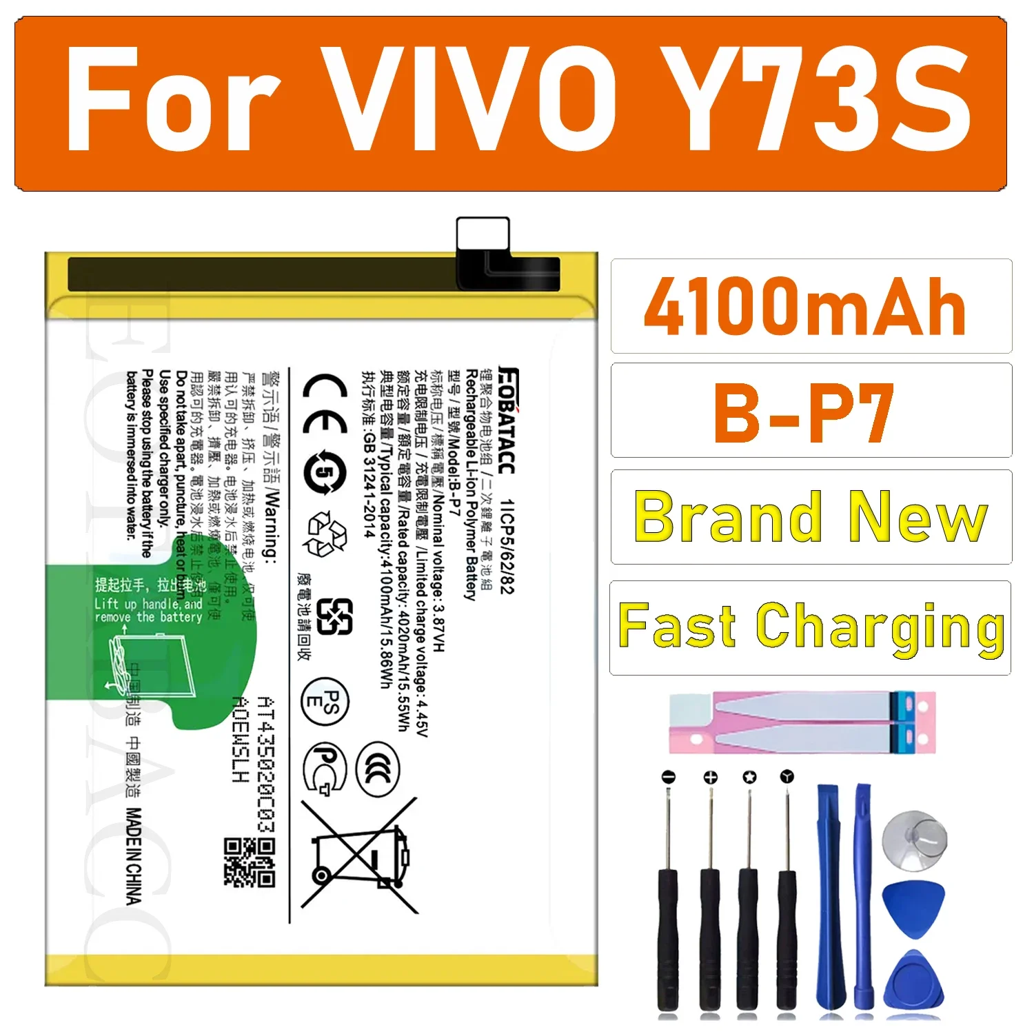2025 Years EOBATACC 100% New Original Battery B-P7 For Vivo Y73S Battery + Free Tools
2025 Years EOBATACC 100% New Original Battery B-P7 For Vivo Y73S Battery + Free Tools