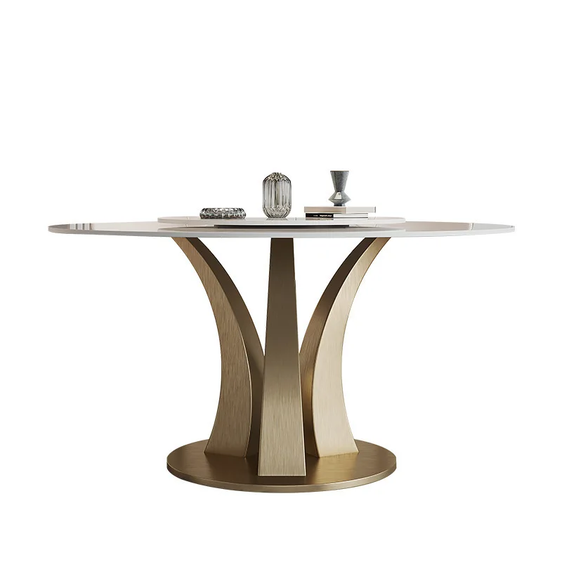 Italian rock slab dining table and chair combination modern simple household round rotating table restaurant
Italian rock slab dining table and chair combination modern simple household round rotating table restaurant