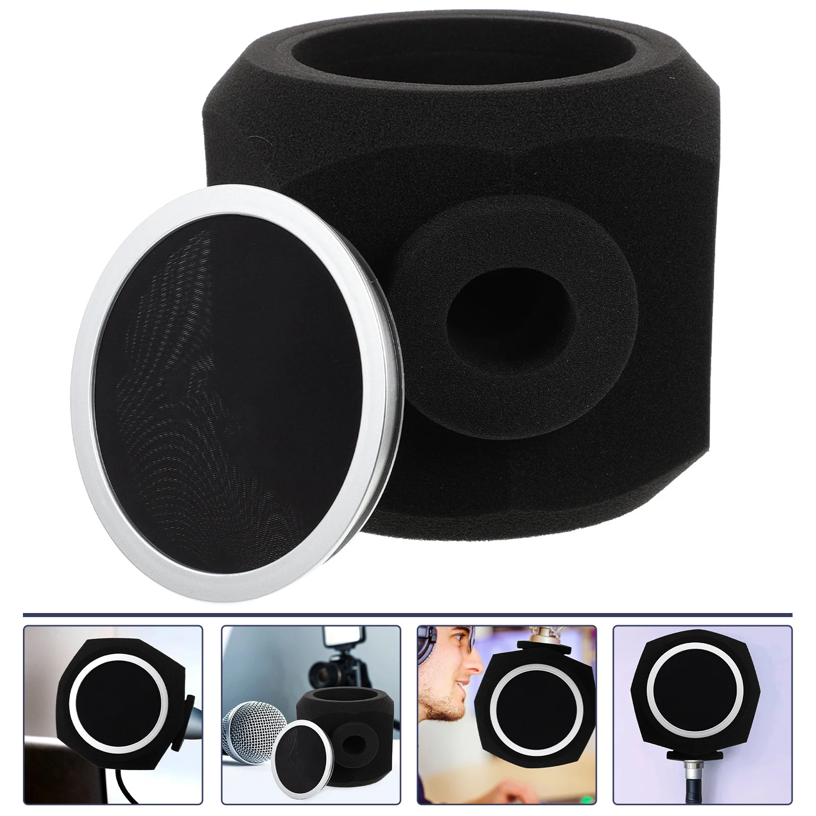 Sponge Microphone Cover for Professional Audio Recording Noise Reduction Sound Absorption Windproof Protective Foam for Desktop
Sponge Microphone Cover for Professional Audio Recording Noise Reduction Sound Absorption Windproof Protective Foam for Desktop