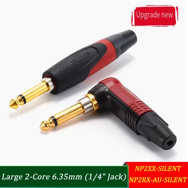 Large 2-Core 6.35mm (1/4" Jack) Professional Instrument (Guitar) Gold Plated Silent Audio Plug NP2XX-SILENT for Live/Studio
Large 2-Core 6.35mm (1/4" Jack) Professional Instrument (Guitar) Gold Plated Silent Audio Plug NP2XX-SILENT for Live/Studio