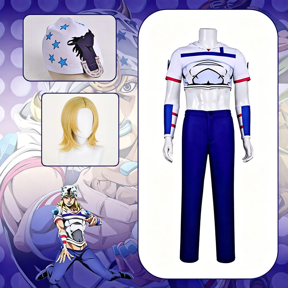 Anime JoJo Jonathan Johnny Joestar Cosplay Costume Wig Hat Accessory Suits Carnival Halloween Comic Party Role Play Clothing
Anime JoJo Jonathan Johnny Joestar Cosplay Costume Wig Hat Accessory Suits Carnival Halloween Comic Party Role Play Clothing
